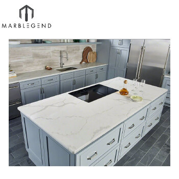 Captivating Kitchen Decor Calacatta White Quartz Best Quality Fake Quartz Countertop 